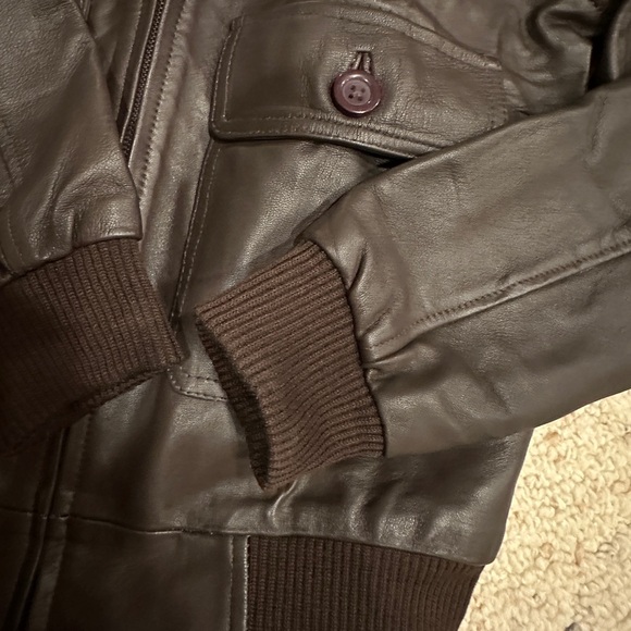 Men’s Brown REAL Leather jacket Size Small NWT - Picture 10 of 16